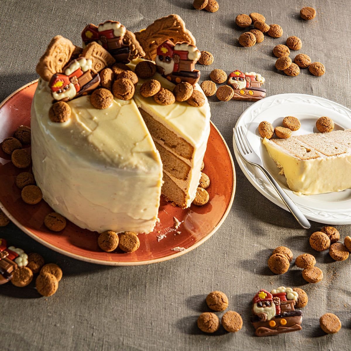 Speculaastaart met witte chocolade