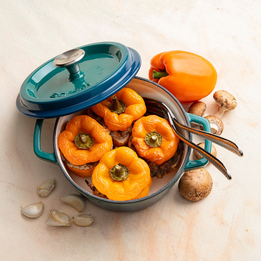 Oranje gevulde paprika