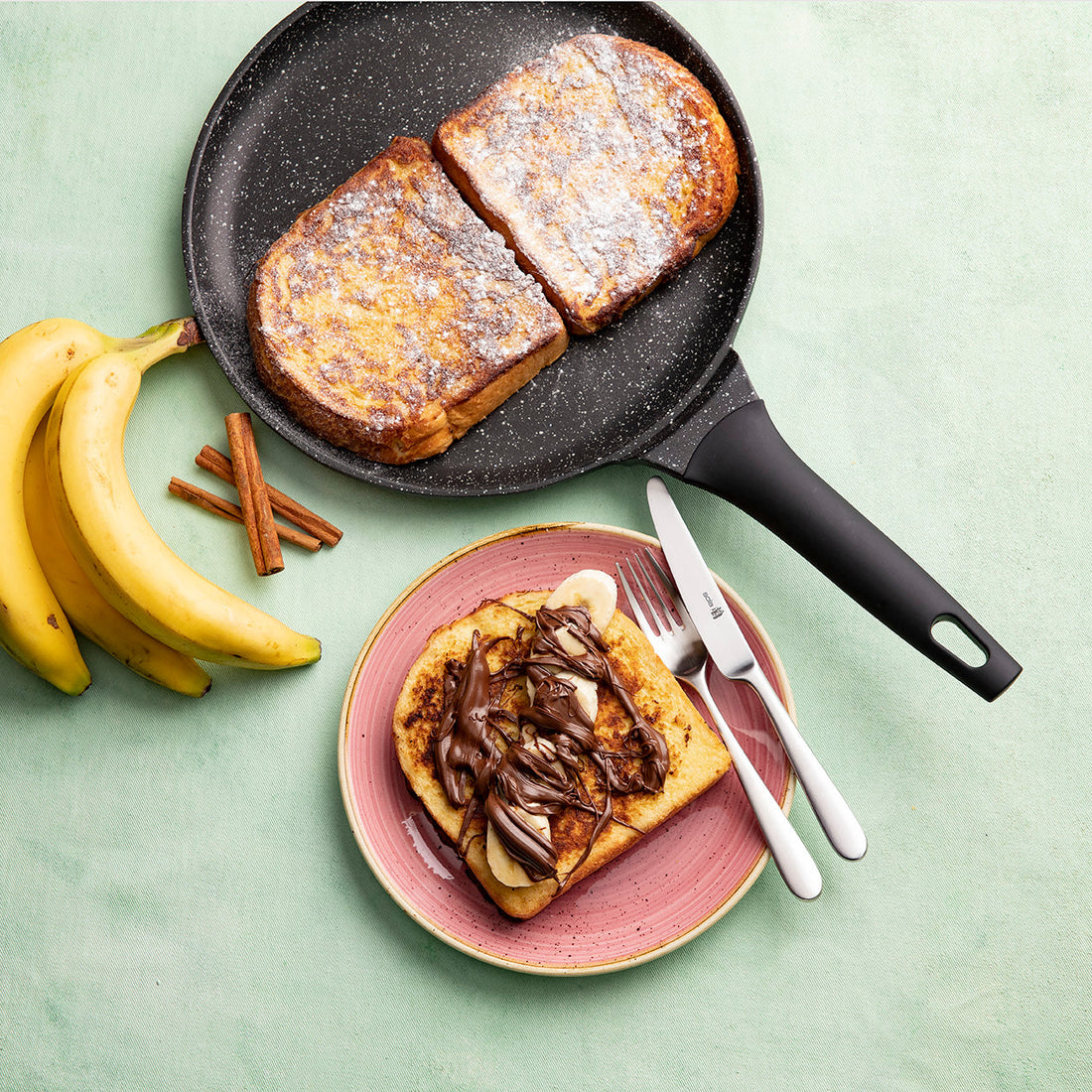 Wentelteefjes met nutella en banaan