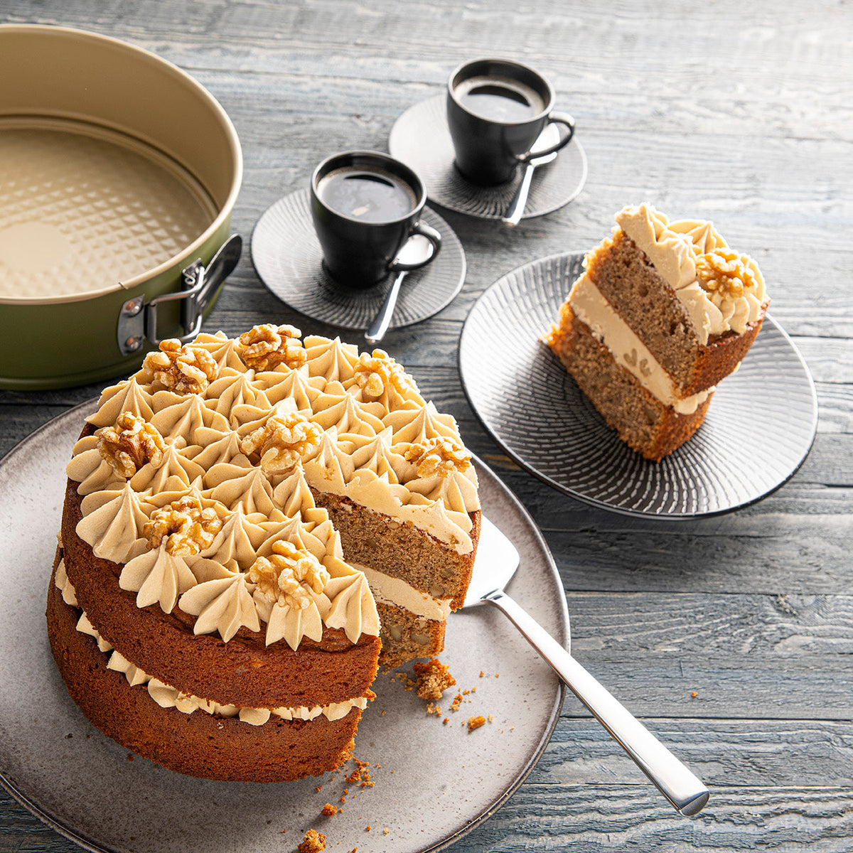 Walnoten koffie taart