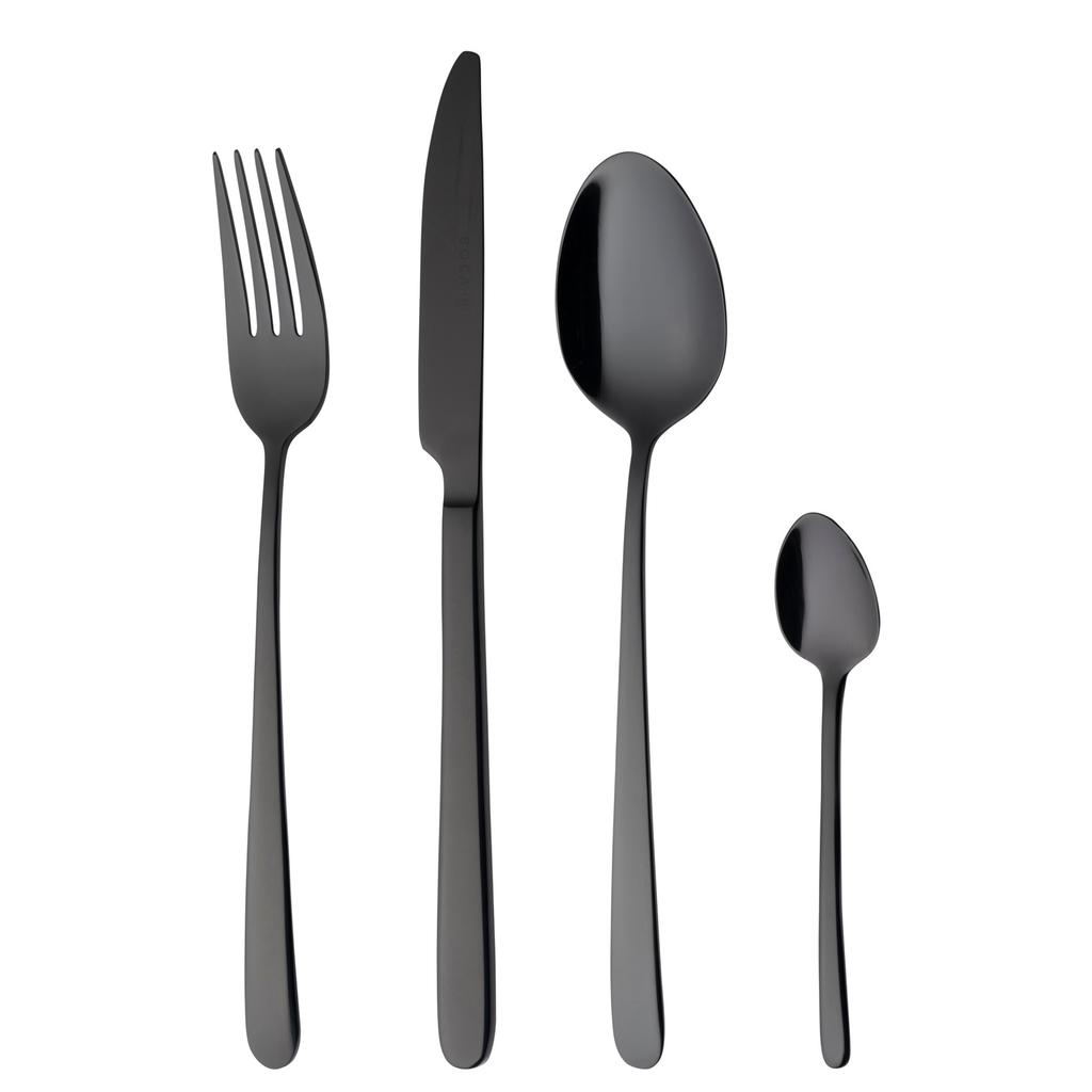 Besteckset 6 Personen 24-teilig Ibiza schwarz PVD