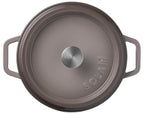 Gusseisen Bräter/Cocotte mit Deckel, Rund 24 cm Grau