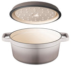 Gusseisen Bräter/Cocotte mit Deckel, Rund 24 cm Grau
