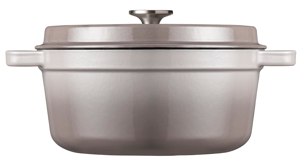 Gusseisen Bräter/Cocotte mit Deckel, Rund 24 cm Grau