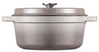 Gusseisen Bräter/Cocotte mit Deckel, Rund 24 cm Grau