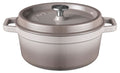 Gusseisen Bräter/Cocotte mit Deckel, Rund 24 cm Grau