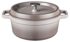 Gusseisen Bräter/Cocotte mit Deckel, Rund 24 cm Grau
