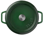 Gusseisen Bräter/Cocotte mit Deckel, Rund 24 cm Grün