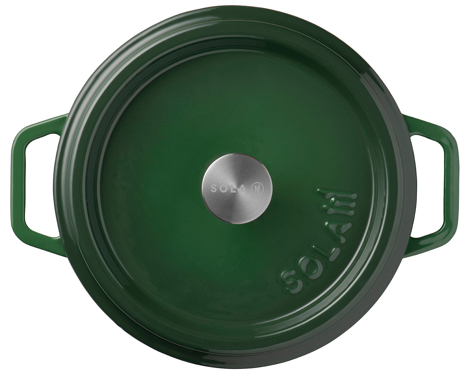Gusseisen Bräter/Cocotte mit Deckel, Rund 24 cm Grün