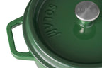 Gusseisen Bräter/Cocotte mit Deckel, Rund 24 cm Grün