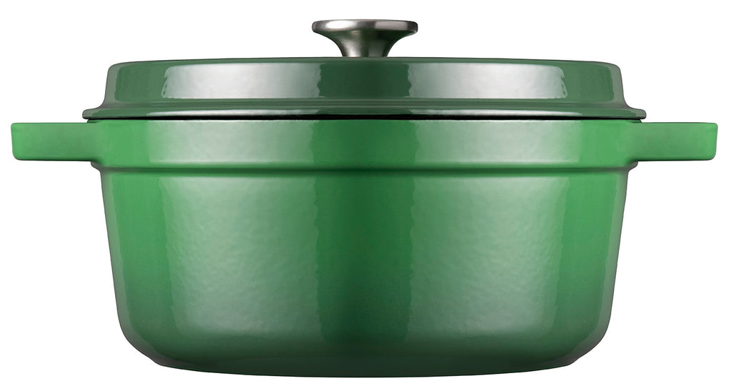 Gusseisen Bräter/Cocotte mit Deckel, Rund 24 cm Grün