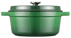 Gusseisen Bräter/Cocotte mit Deckel, Rund 24 cm Grün