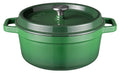 Gusseisen Bräter/Cocotte mit Deckel, Rund 24 cm Grün