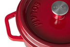 Gusseisen Bräter/Cocotte mit Deckel, Rund 24 cm Rot