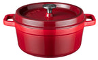 Gusseisen Bräter/Cocotte mit Deckel, Rund 24 cm Rot